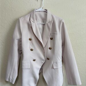 Source Unknown Cream Blazer with Gold Buttons